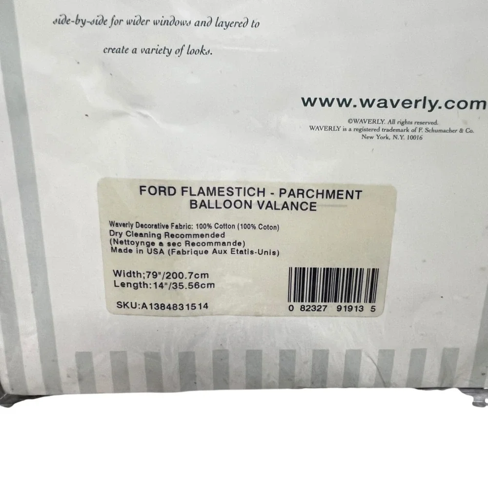Waverly Ford Flamestich Parchment Balloon Valance Boho Southwestern Cabincore